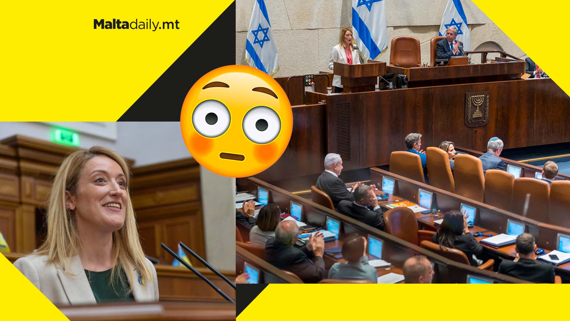 Ruckus in Israeli parliament during Roberta Metsola’s address