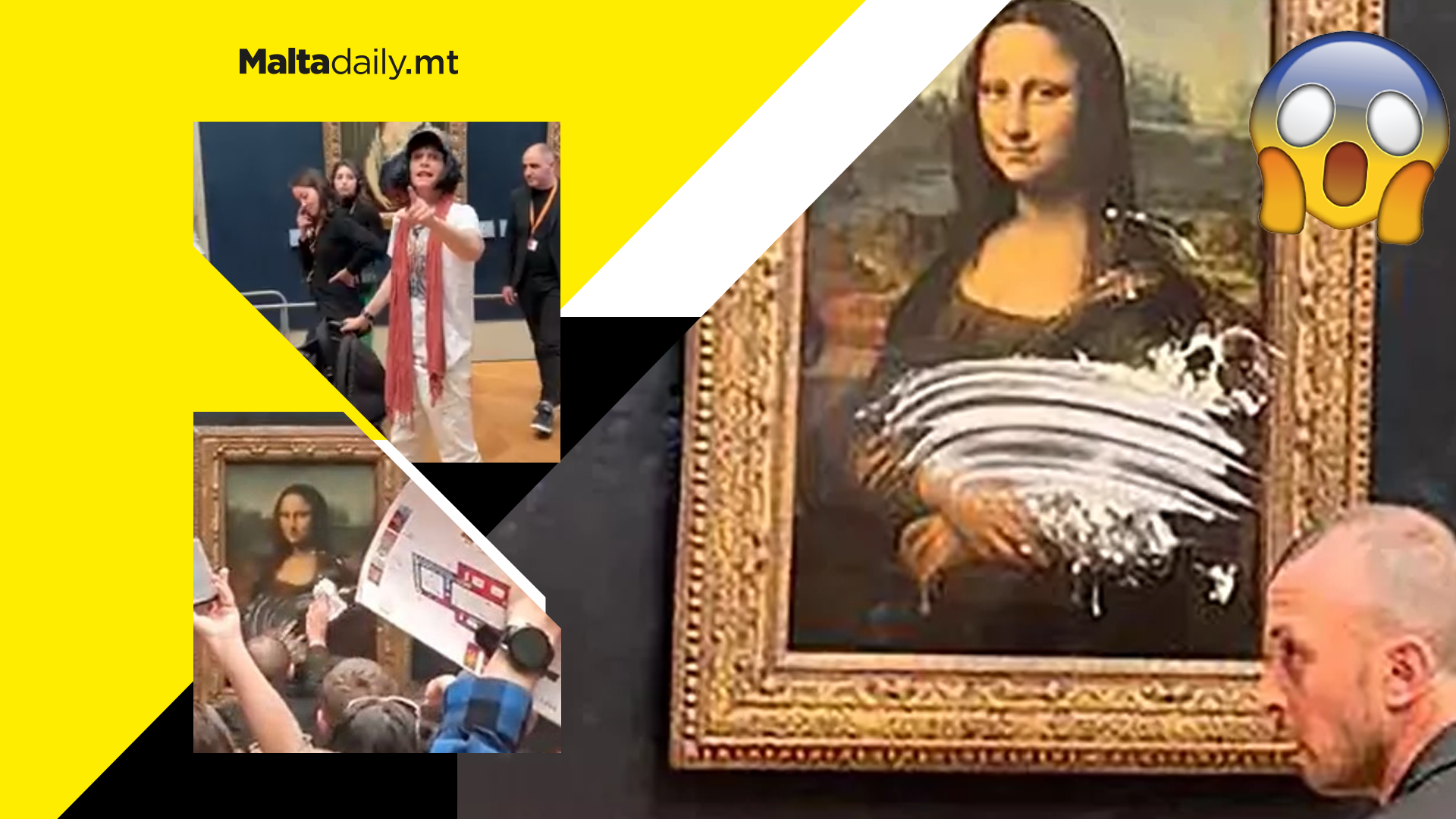 Man disguised as old woman smears cake on Mona Lisa  