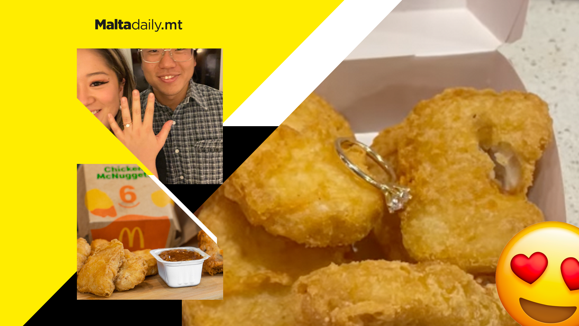 Man proposes to his girlfriend with a packet of Chicken McNuggets