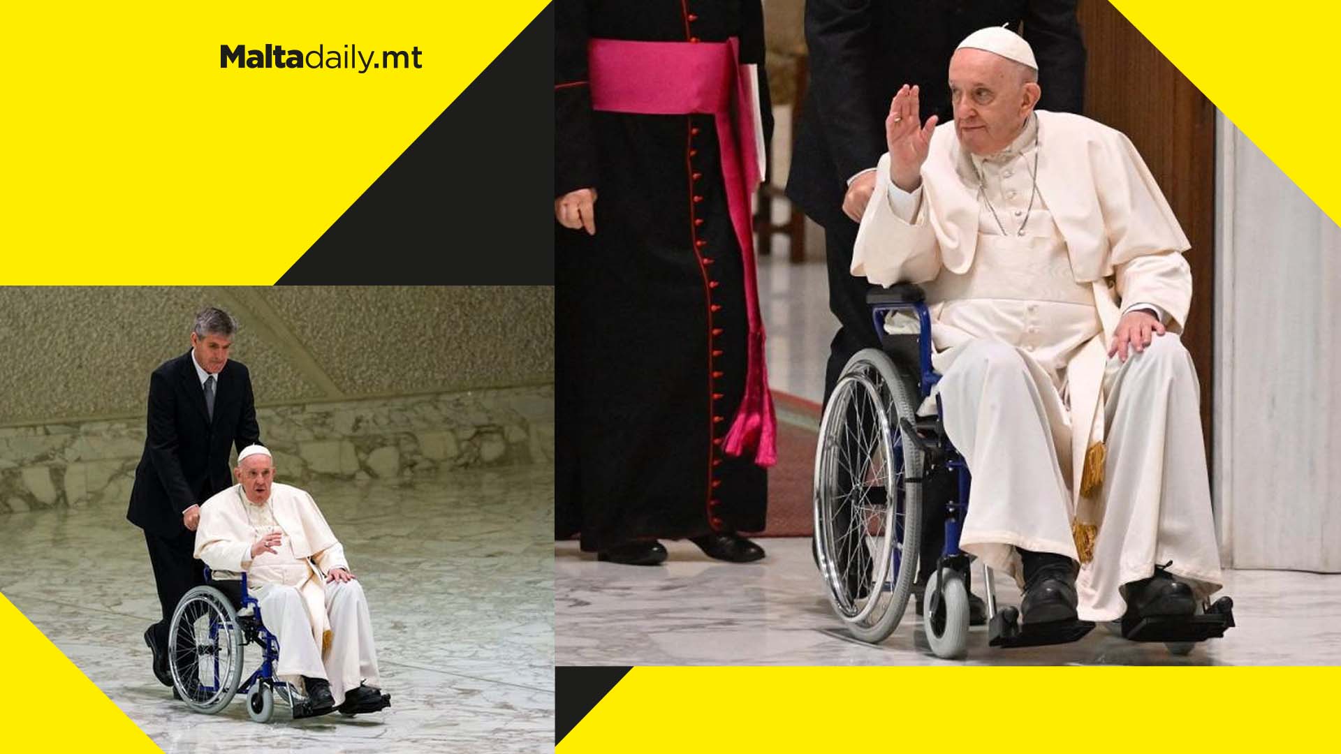 Pope Francis uses wheelchair for first time due to knee pains