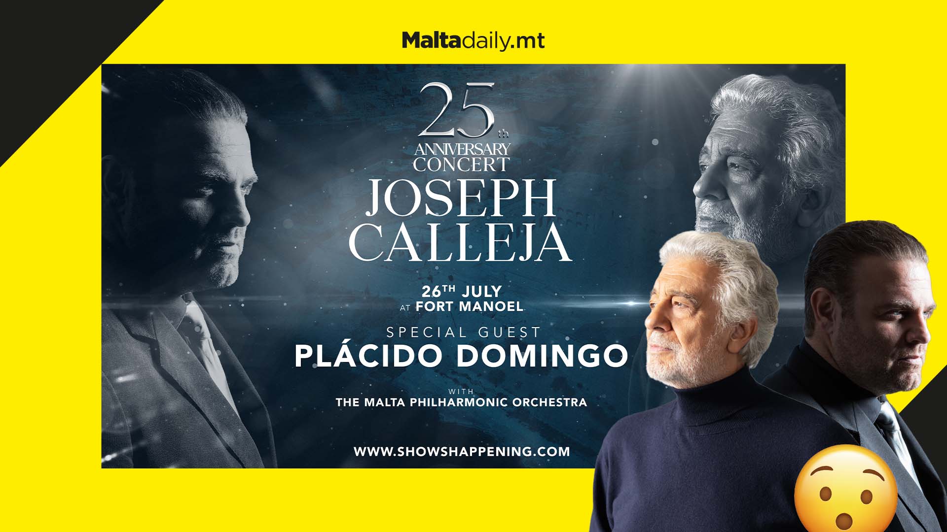 Plácido Domingo to be special guest at Joseph Calleja 25th Anniversary Concert