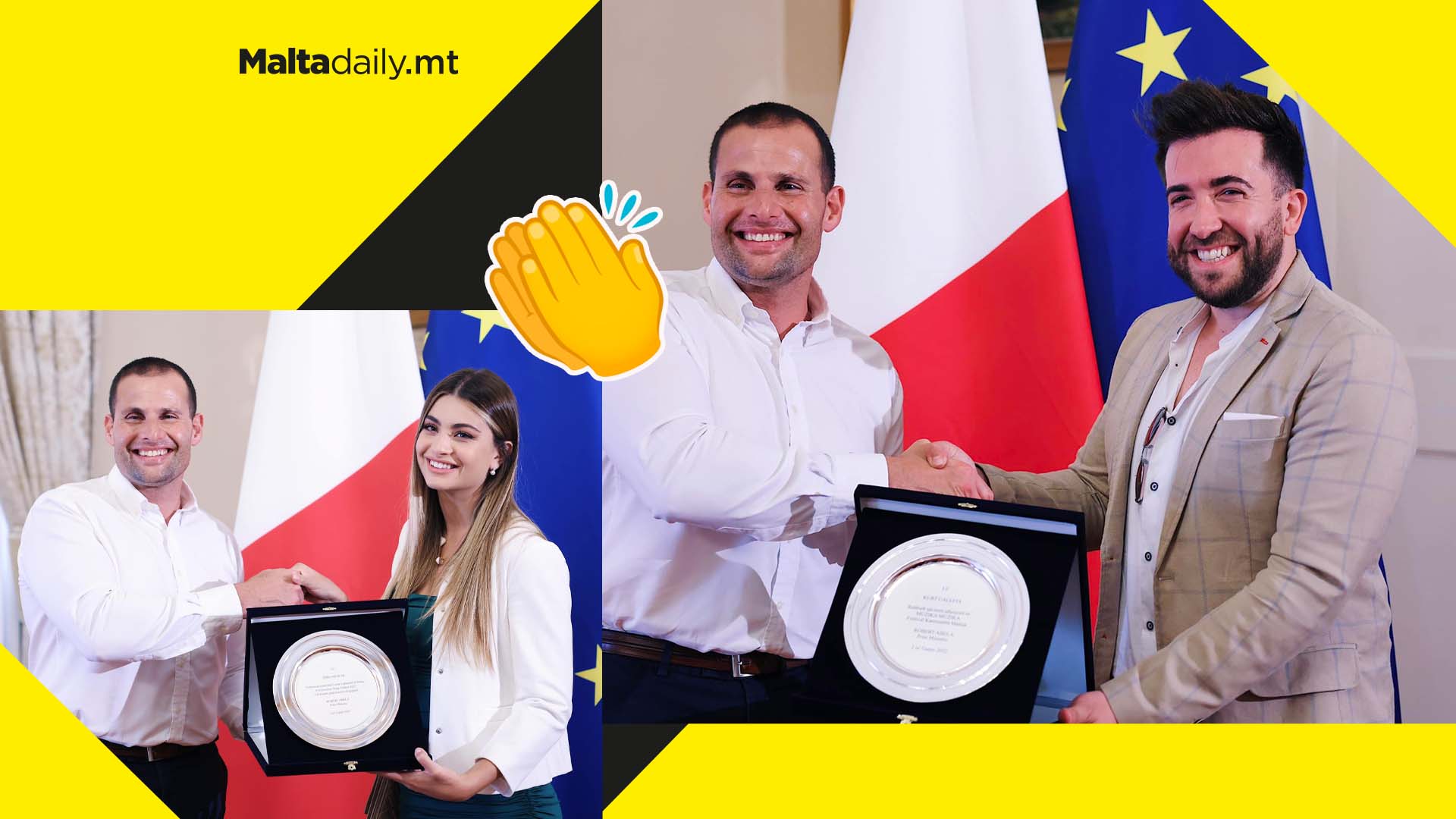 Prime Minister awards Emma Muscat and Kurt Calleja for their Maltese music contributions