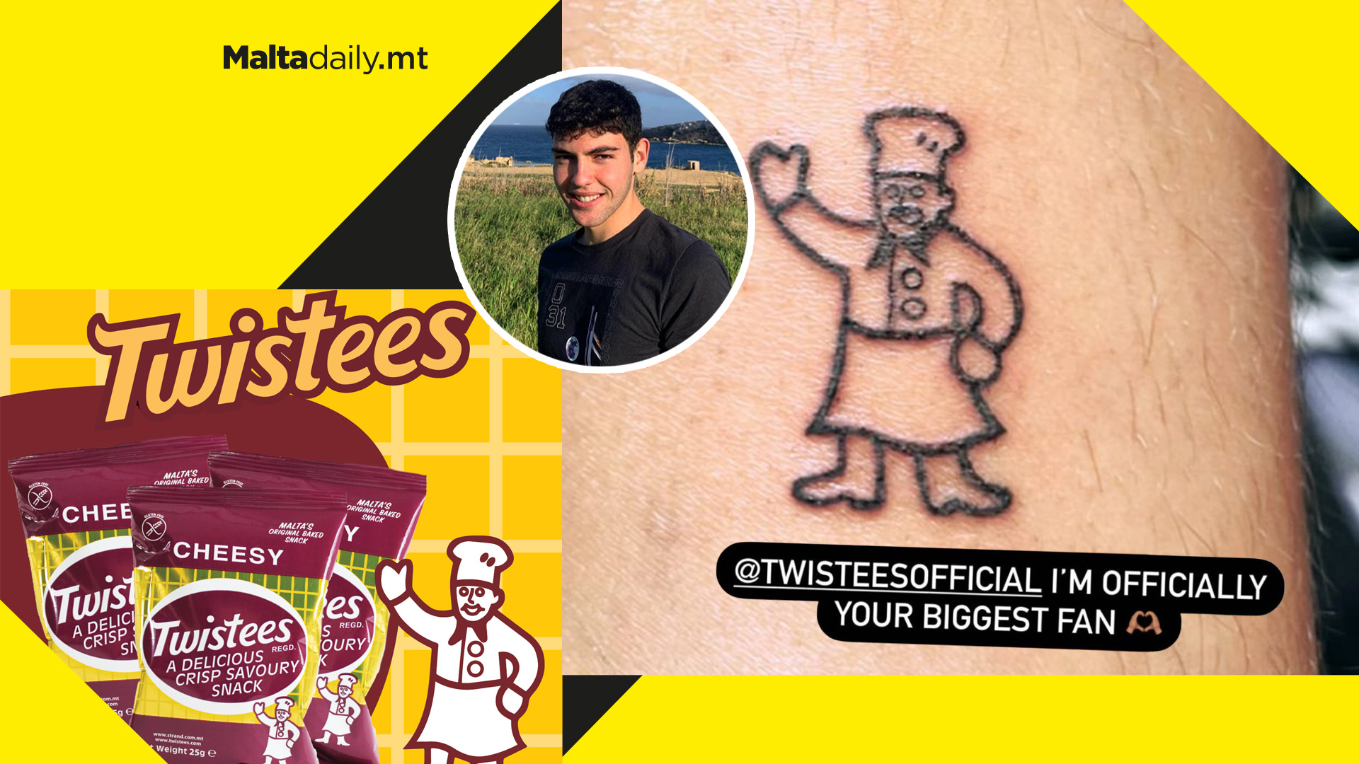 Maltese student tattoos Twistees logo on his whilst in Turkey