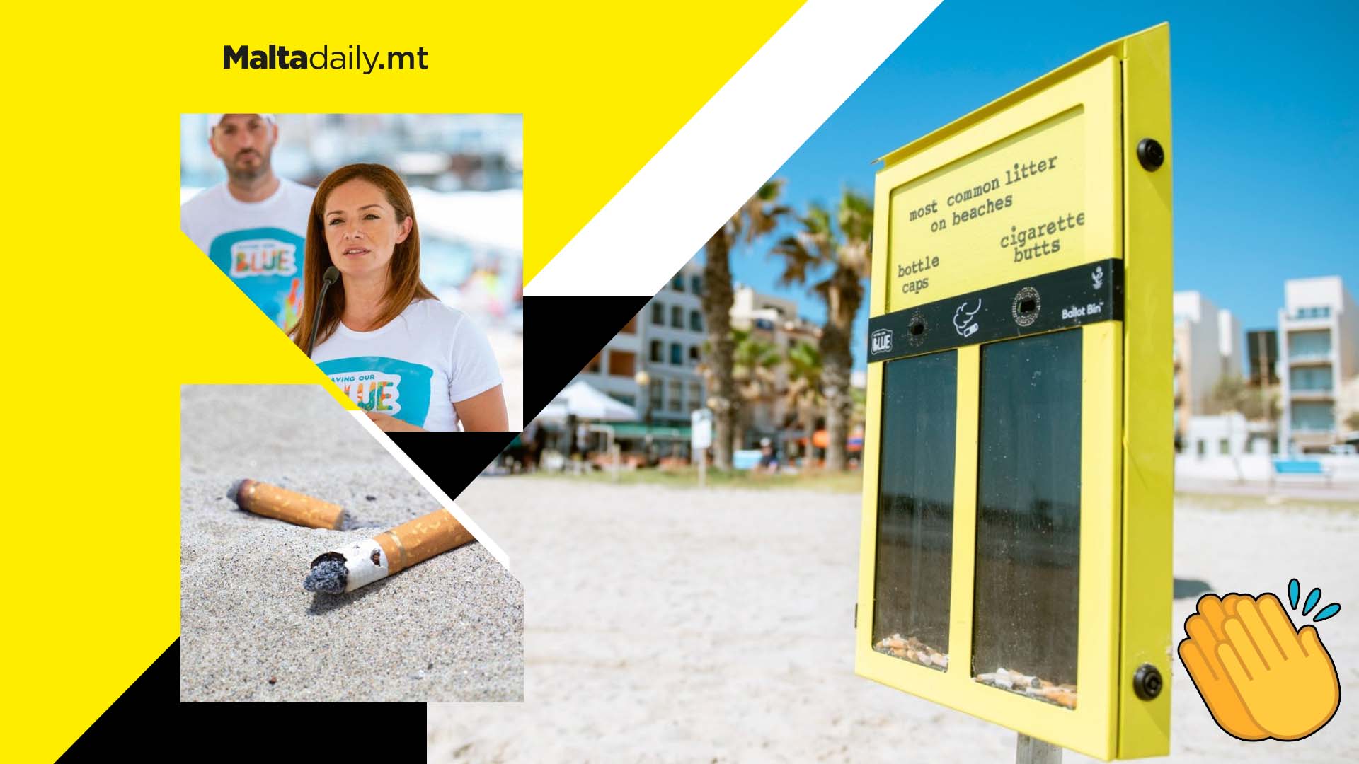 40 cigarette disposal bins set up in various local beaches