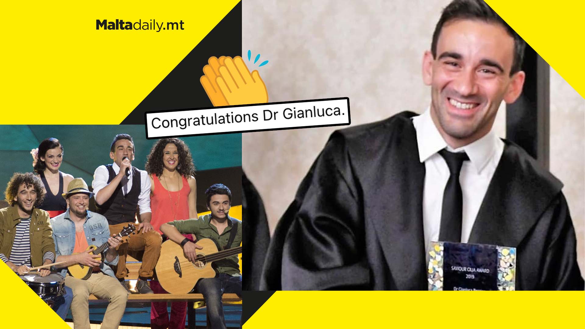 Ex Eurovision winner Gianluca Bezzina receives Saviour Cilia Award