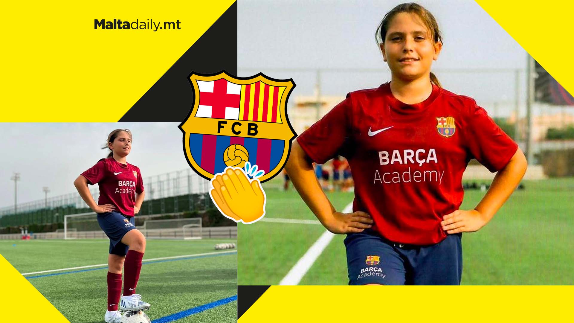 Local 12-year-old female footballer captains Barcelona FC Youth Academy team