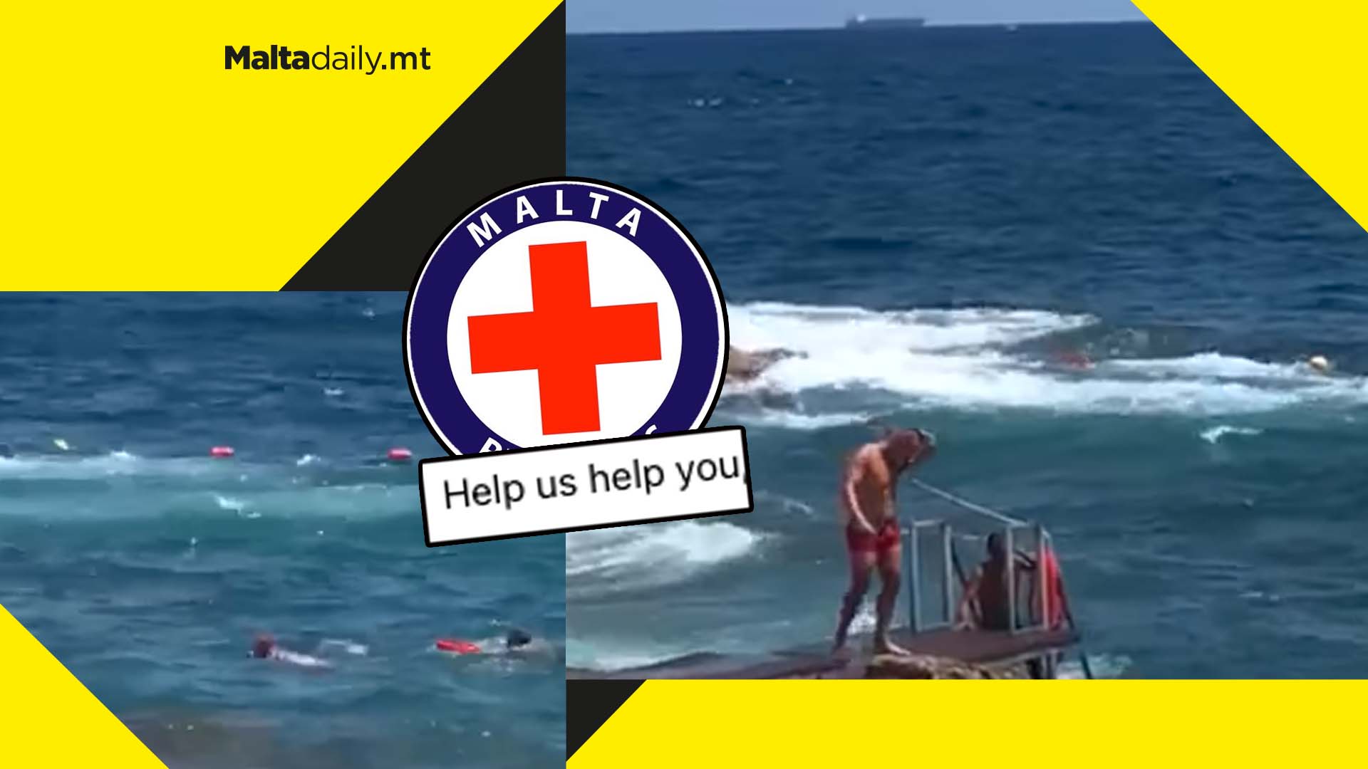 Lifeguard saves struggling swimmer despite double red flag warning