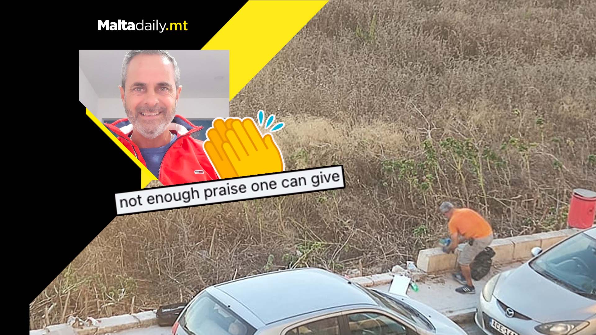St Paul’s Bay Councillor leads by example as he picks up waste left outside