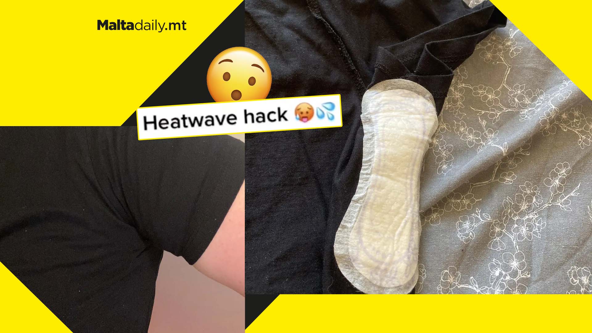 TikToker finds heatwave hack using pads to stop shirt sweat patches