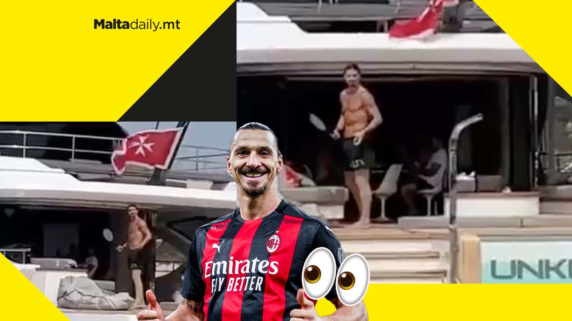 Zlatan Ibrahimovic spotted chilling on Maltese registered super yacht