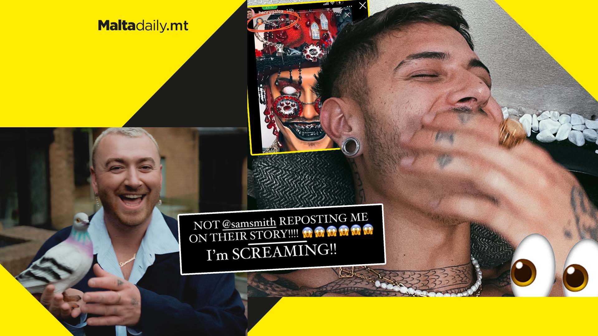 WATCH: Henry Galea in shock after Sam Smith reshares his TikTok