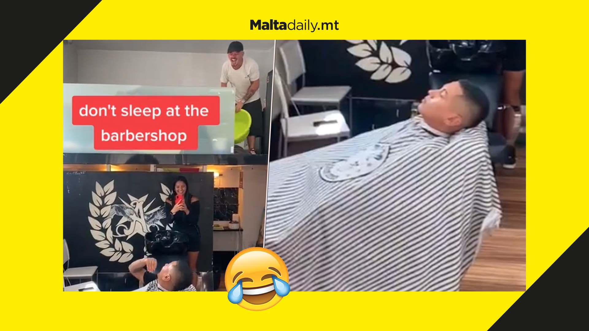 Italian barber in Malta pranks customer who fell asleep during cut