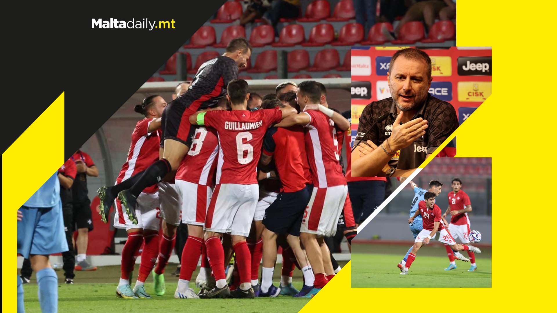 Maltese football team dedicate win to coach Devis Mangia despite allegations