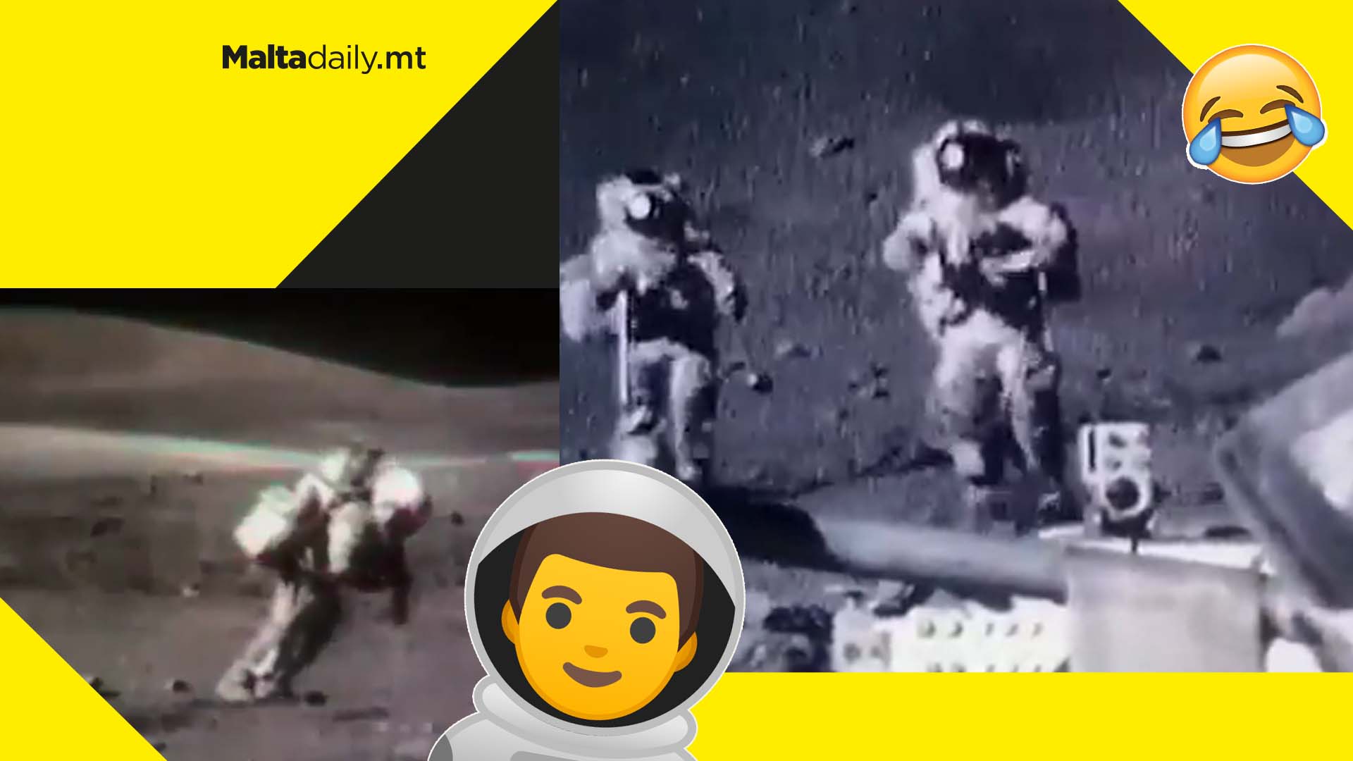 Rare footage of NASA astronauts struggling to walk on moon makes rounds