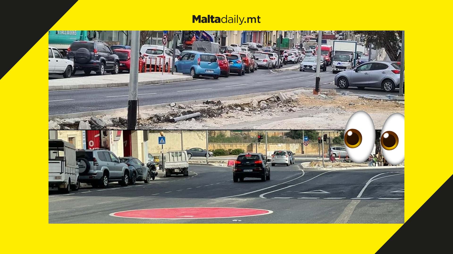 Traffic & confusion in Ħaż-Żebbuġ after major roundabout removed
