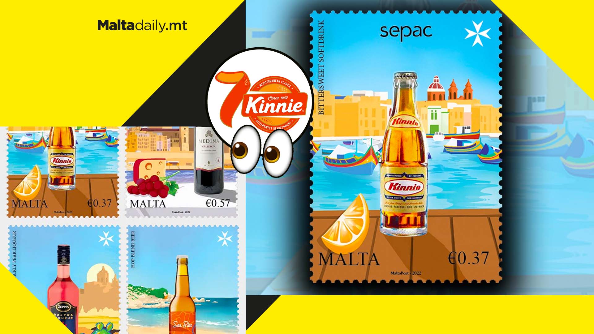 Iconic local drink Kinnie featured in Maltapost stamp issue