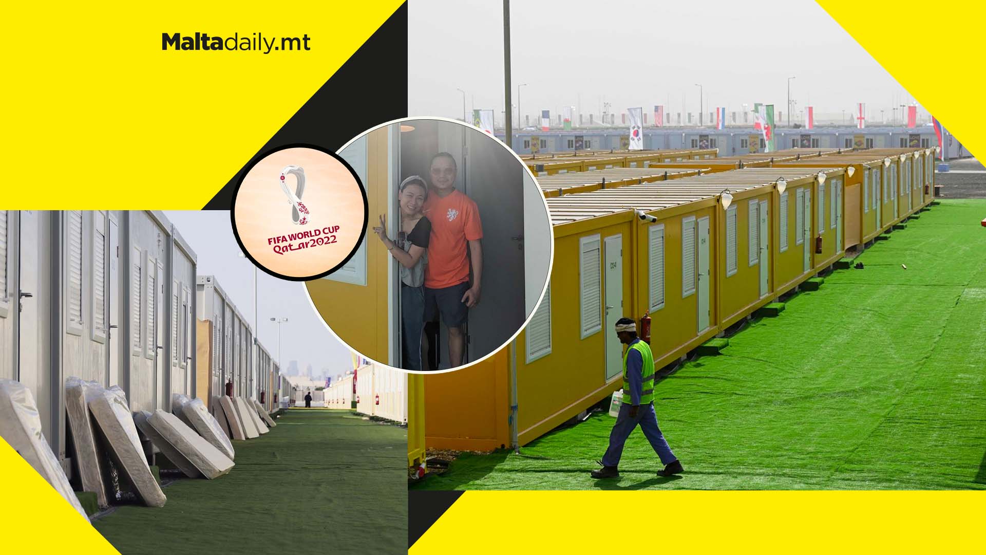 World Cup fans housed in shipping containers in middle of desert