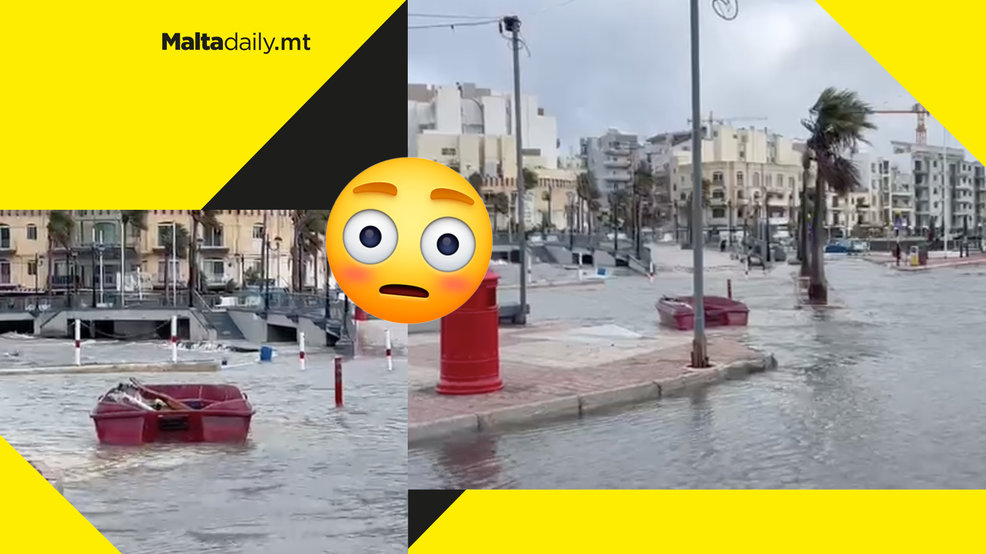 Boats drift ashore as Malta hit with Force 9 winds