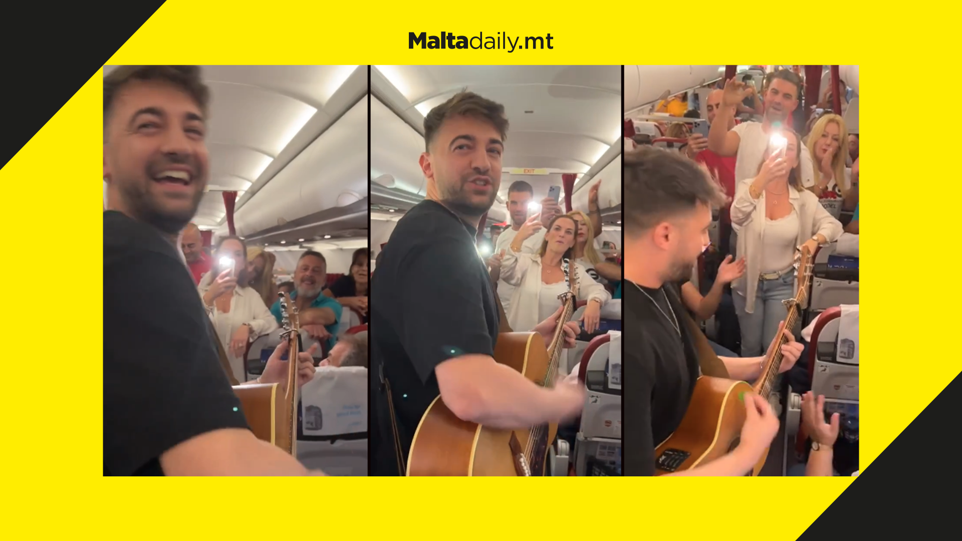 Maltese passengers join Kevin Paul for airplane singalong