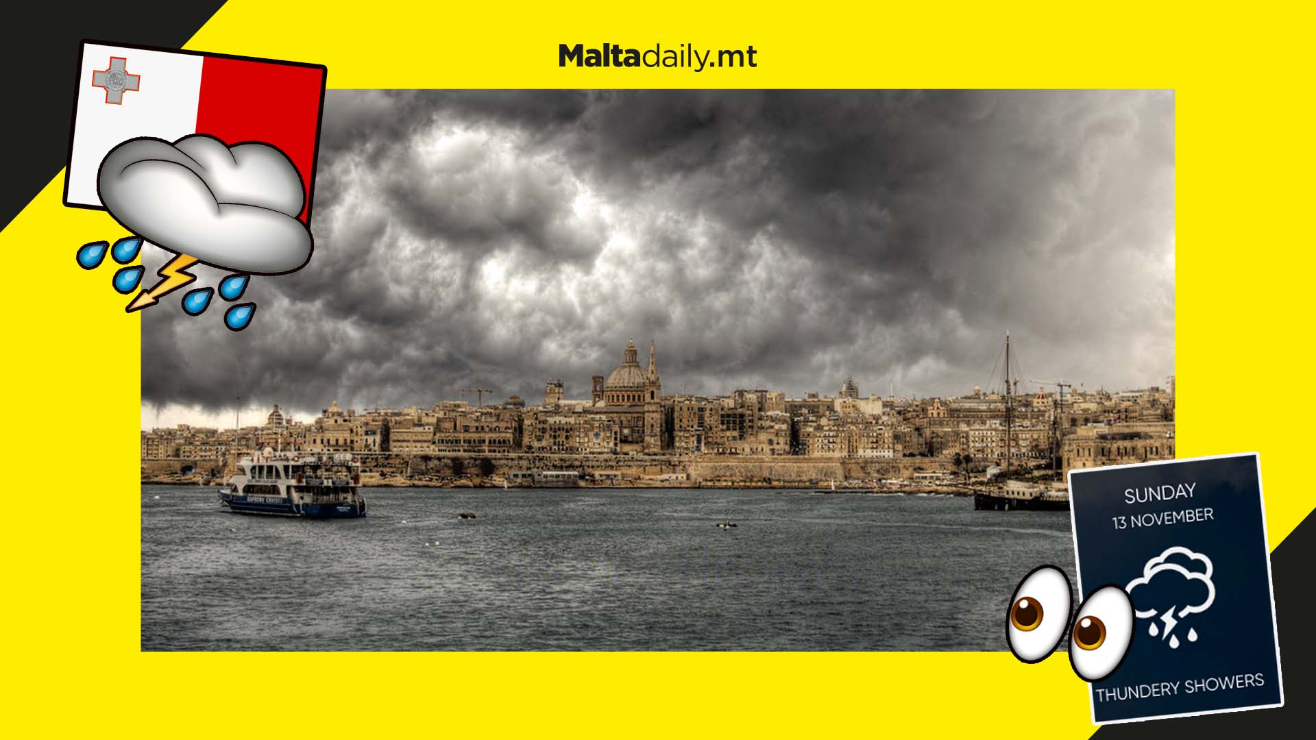 Thundery rain showers could hit Malta by this Sunday