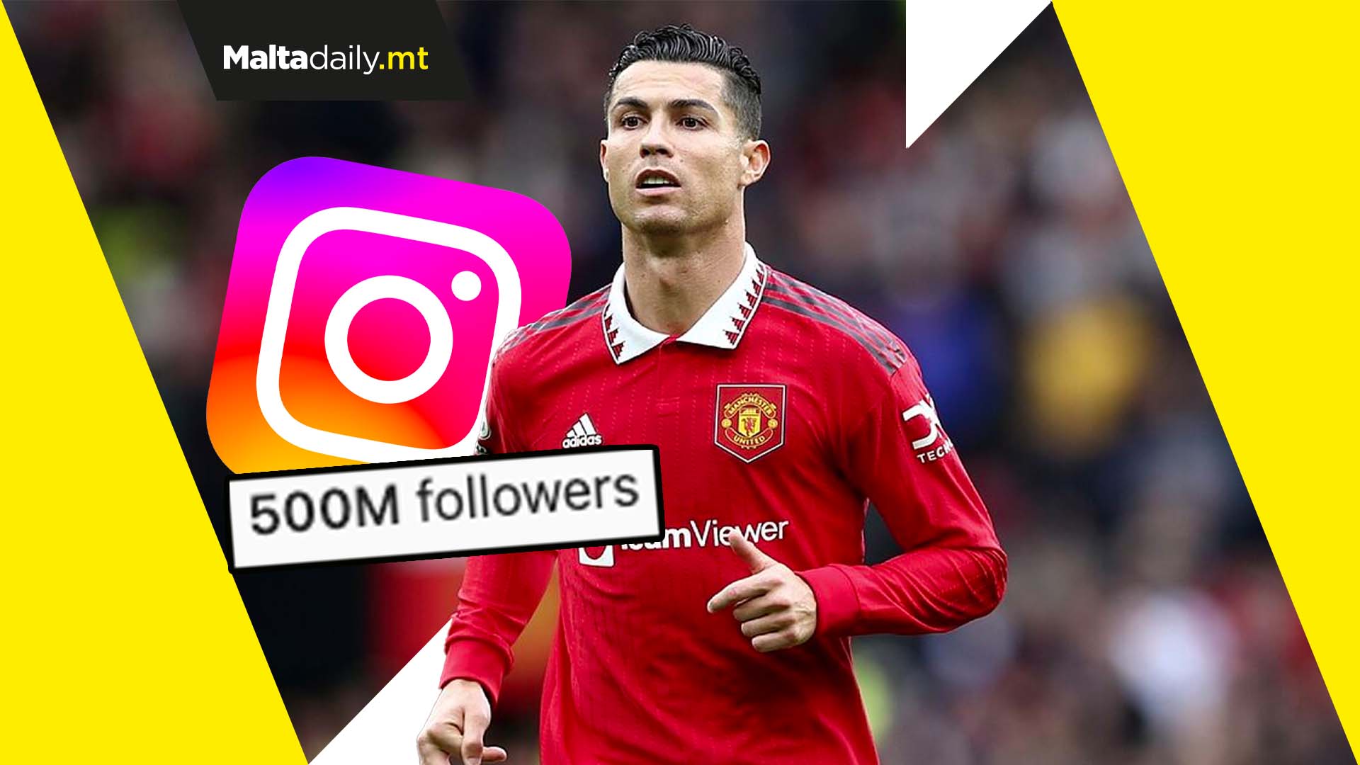 Cristiano Ronaldo first person to reach 500 Instagram followers