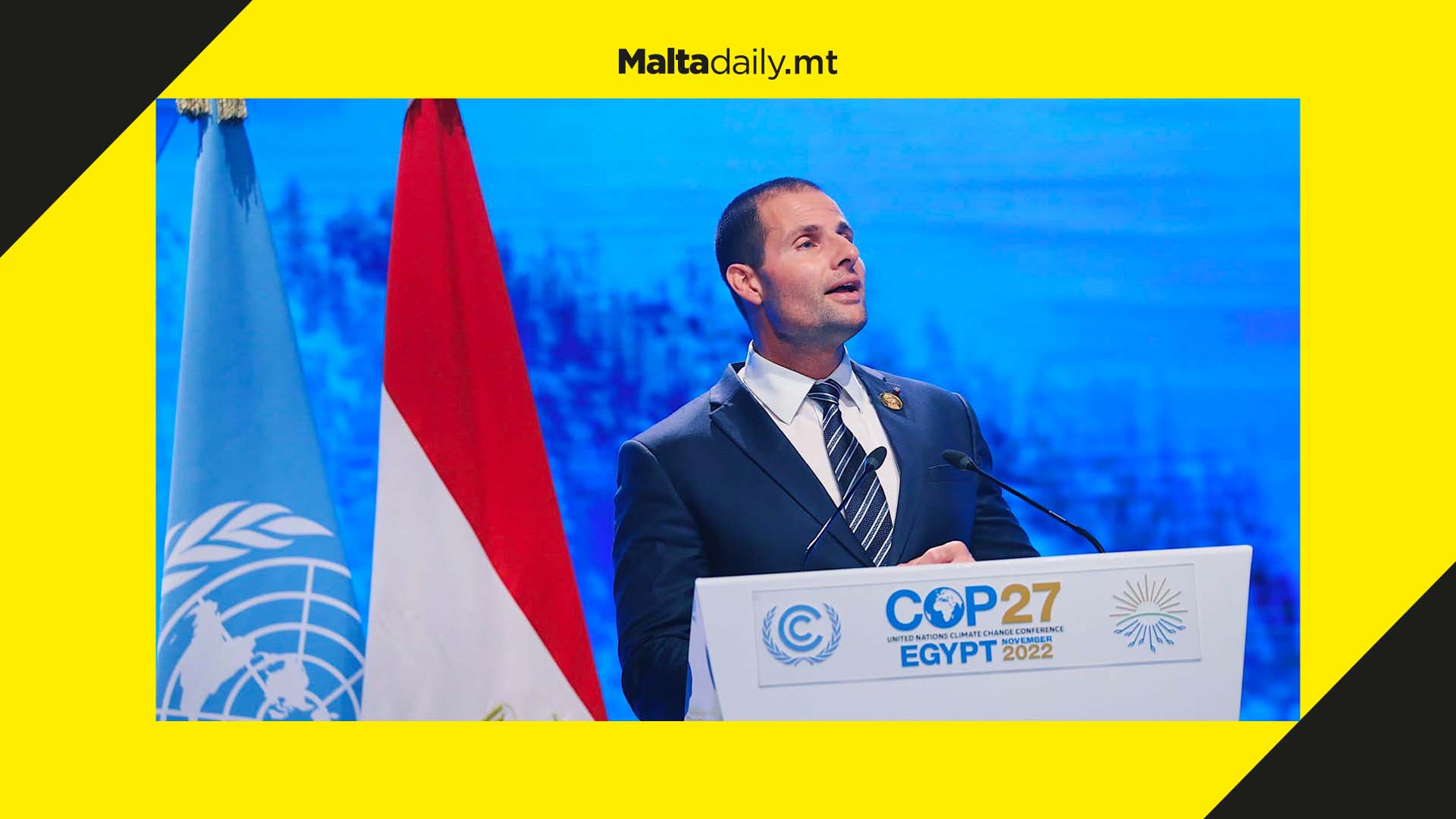 Prime Minister Robert Abela addresses COP27 in Sharm El-Sheikh, Egypt
