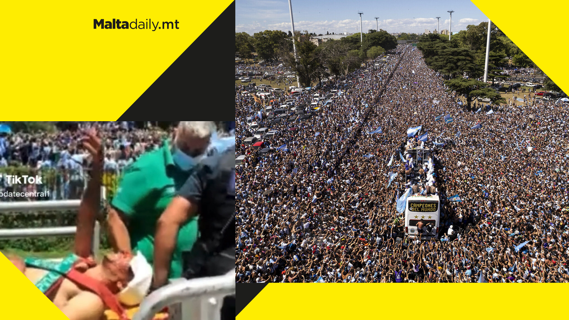 WATCH: Argentina bus parade suspended after fan gets injured jumping off bridge