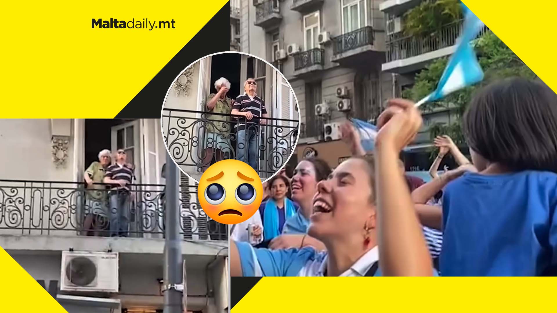 Argentina fans sing to blind man on balcony to celebrate World Cup win