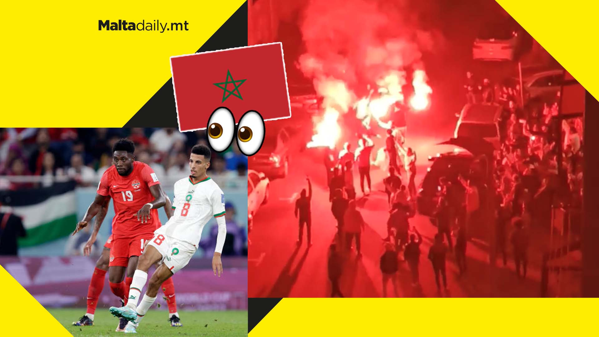 Moroccan football supporters celebrate win in St Julian’s