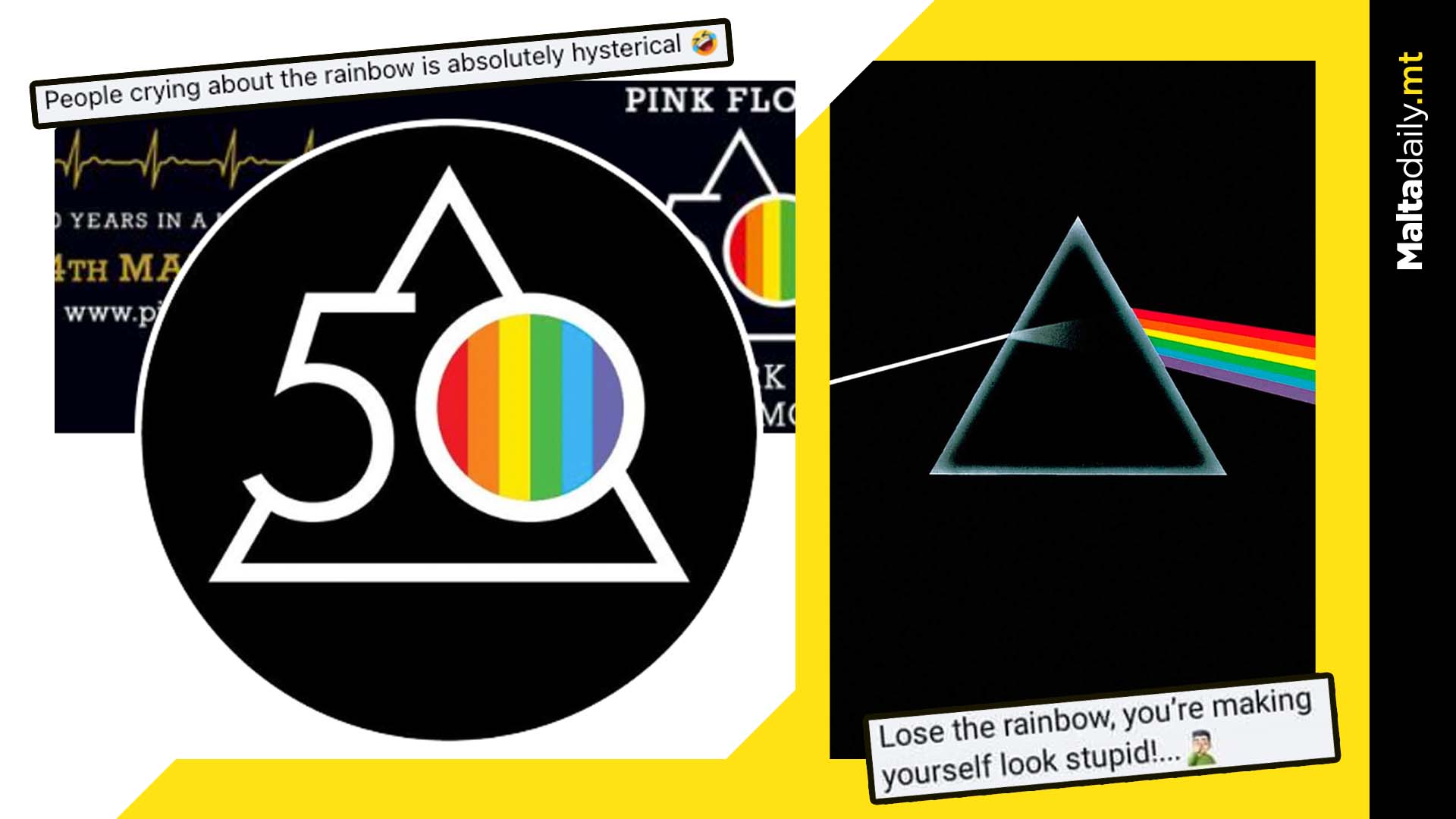 Pink Floyd 50th anniversary logo accused of going ‘woke’ over rainbow