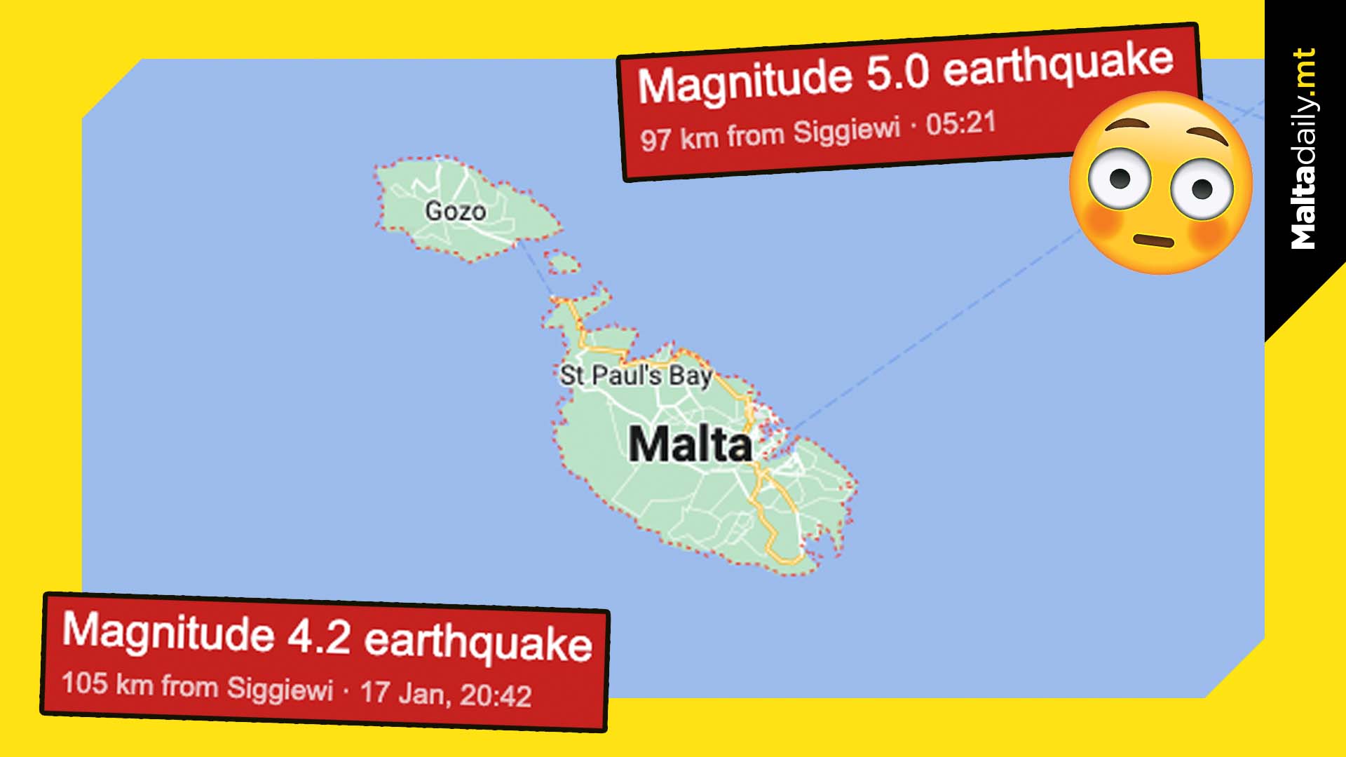 2 earthquakes registered off south western coast of Malta