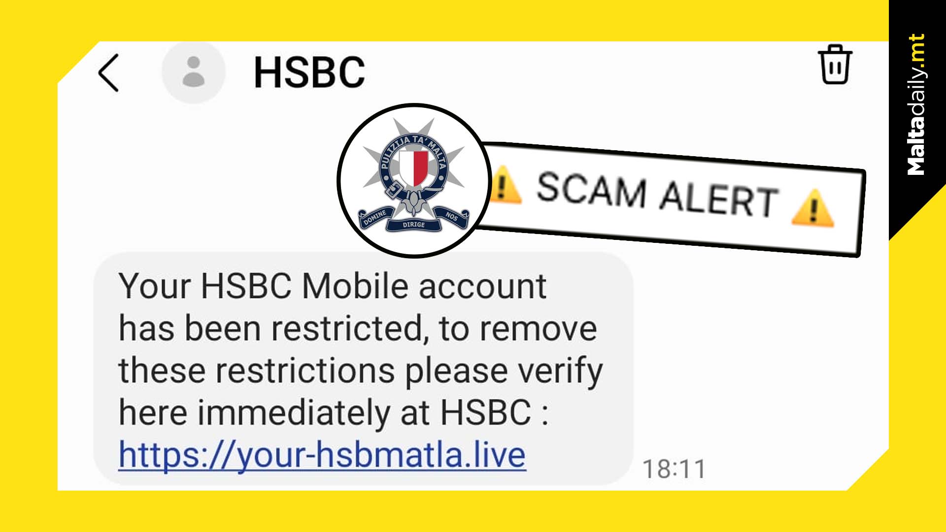Police issue warning about HSBC bank scam message