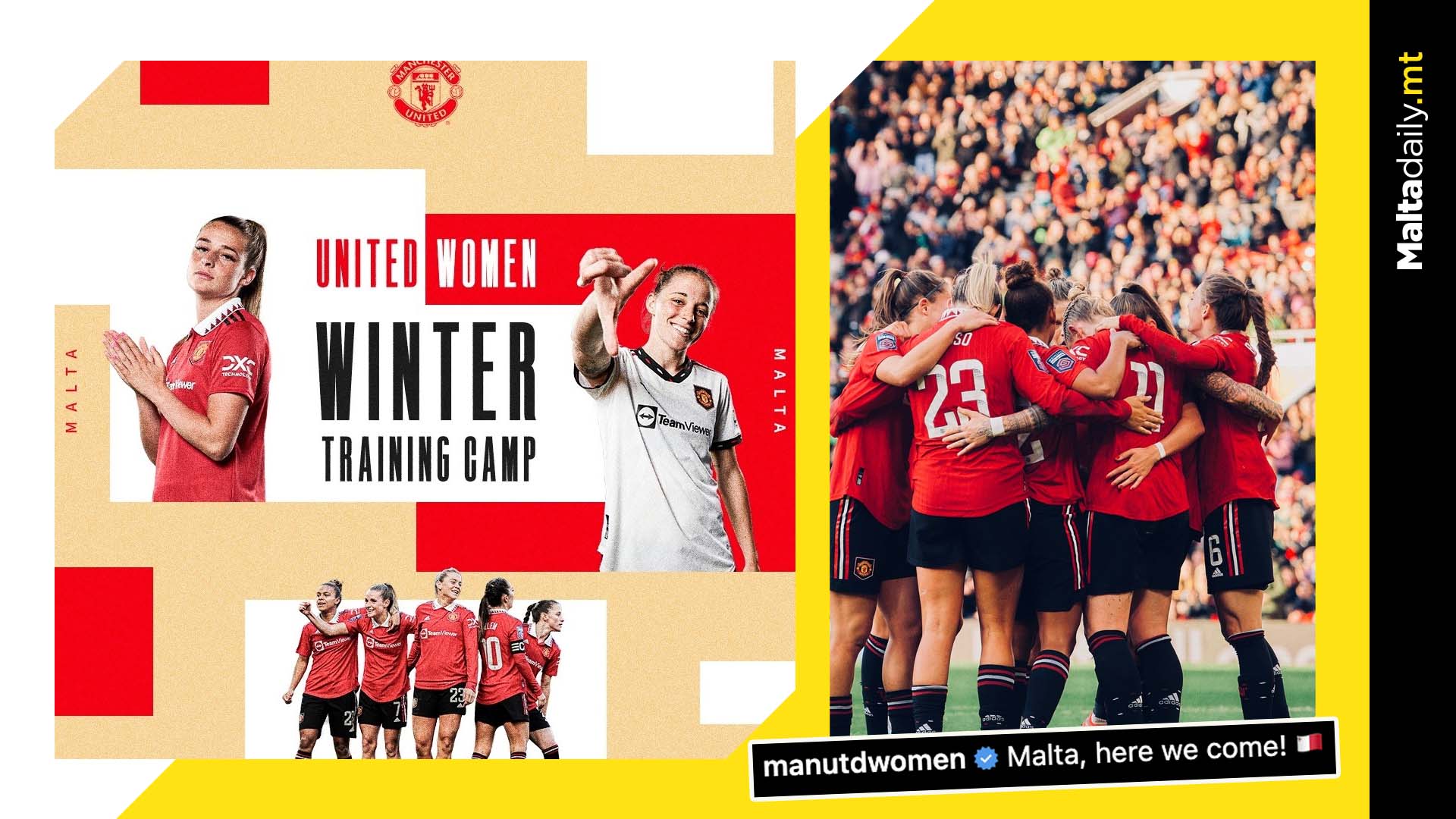 Manchester United Women’s team arrives in Malta