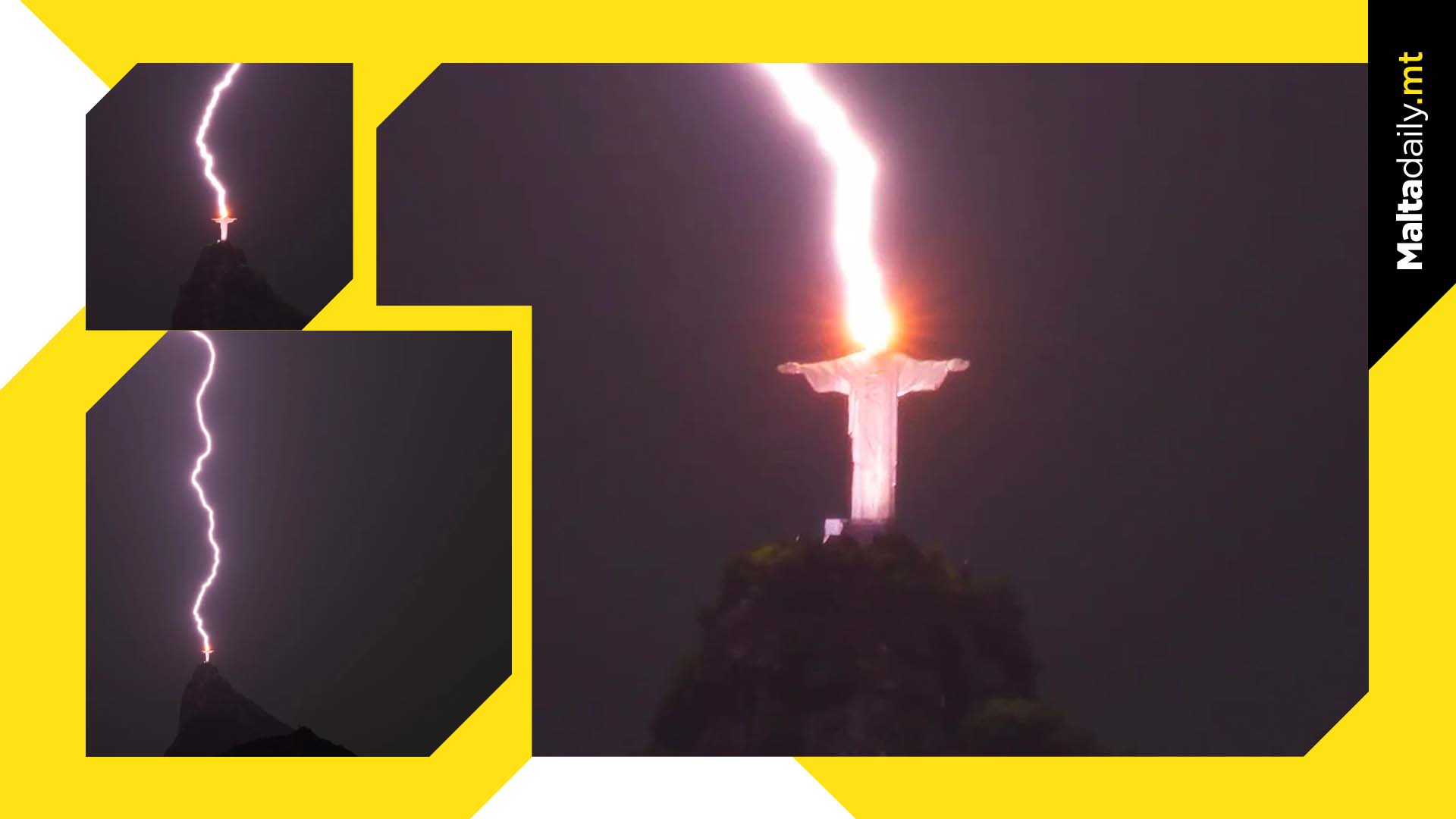 Lightning strike on Brazil’s ‘Christ the Redeemer’ caught on camera