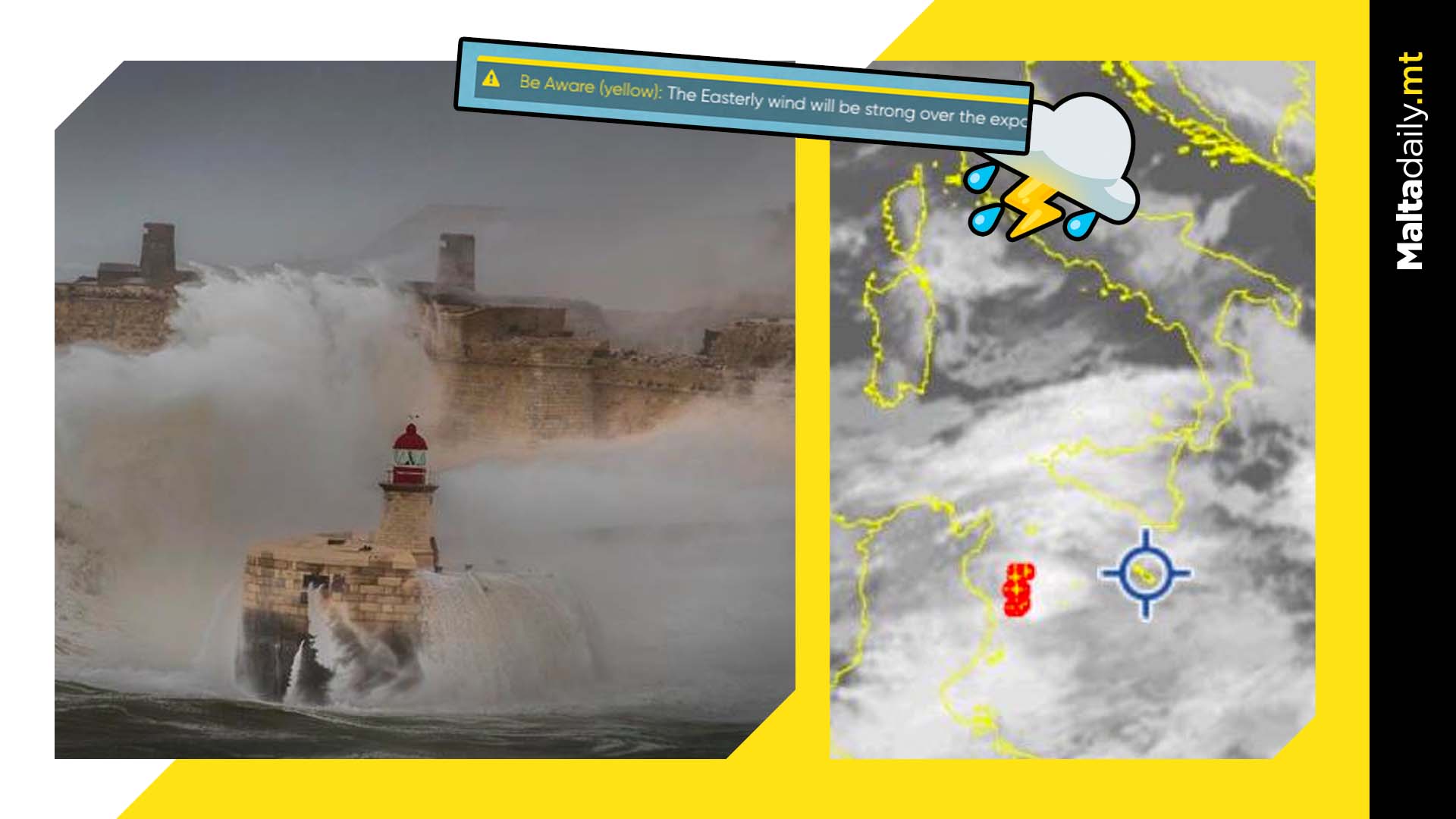 Yellow weather warning as cyclone settles close to Malta