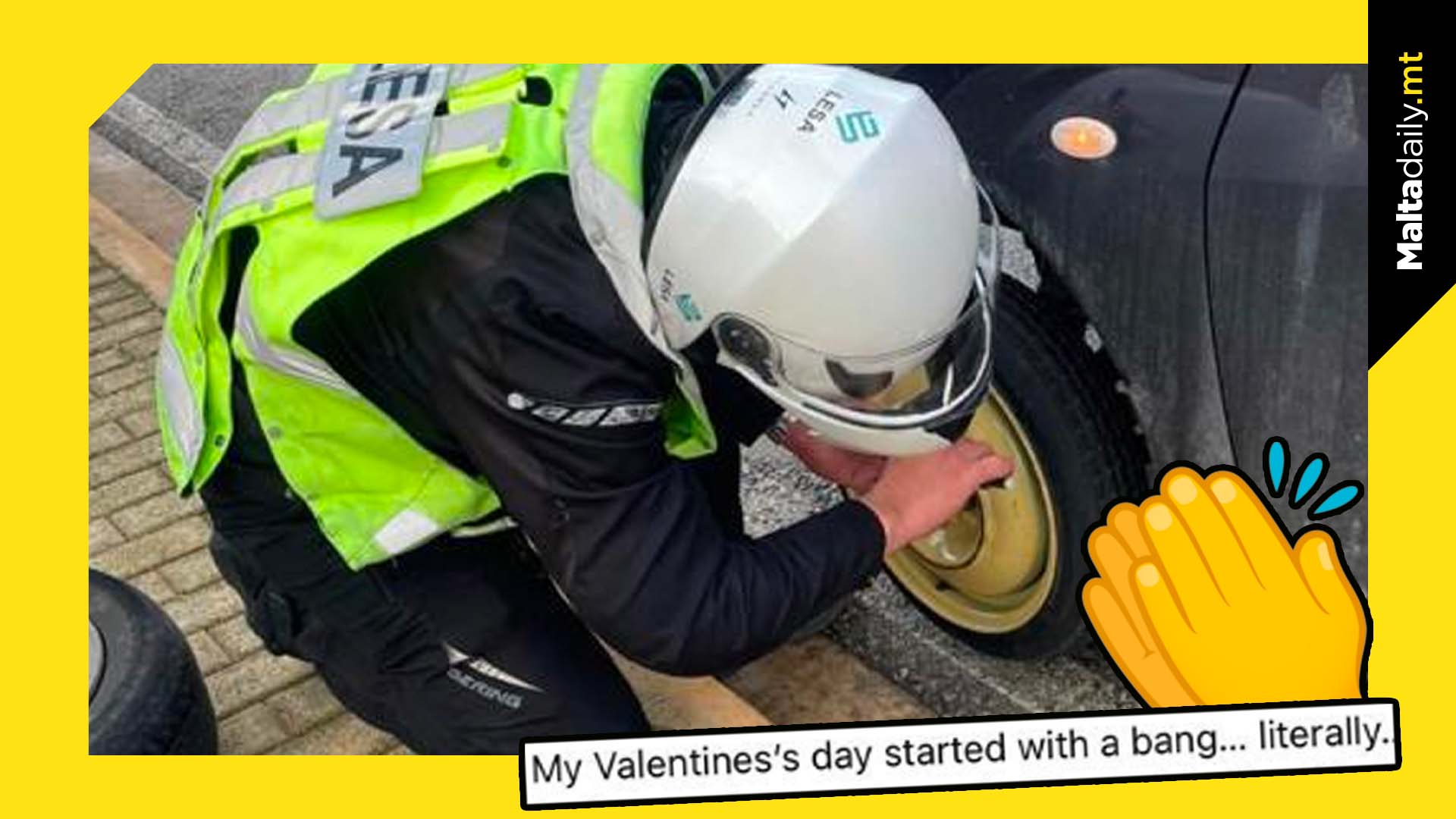 LESA officer commended for helping driver with puncture on Valentine's Day