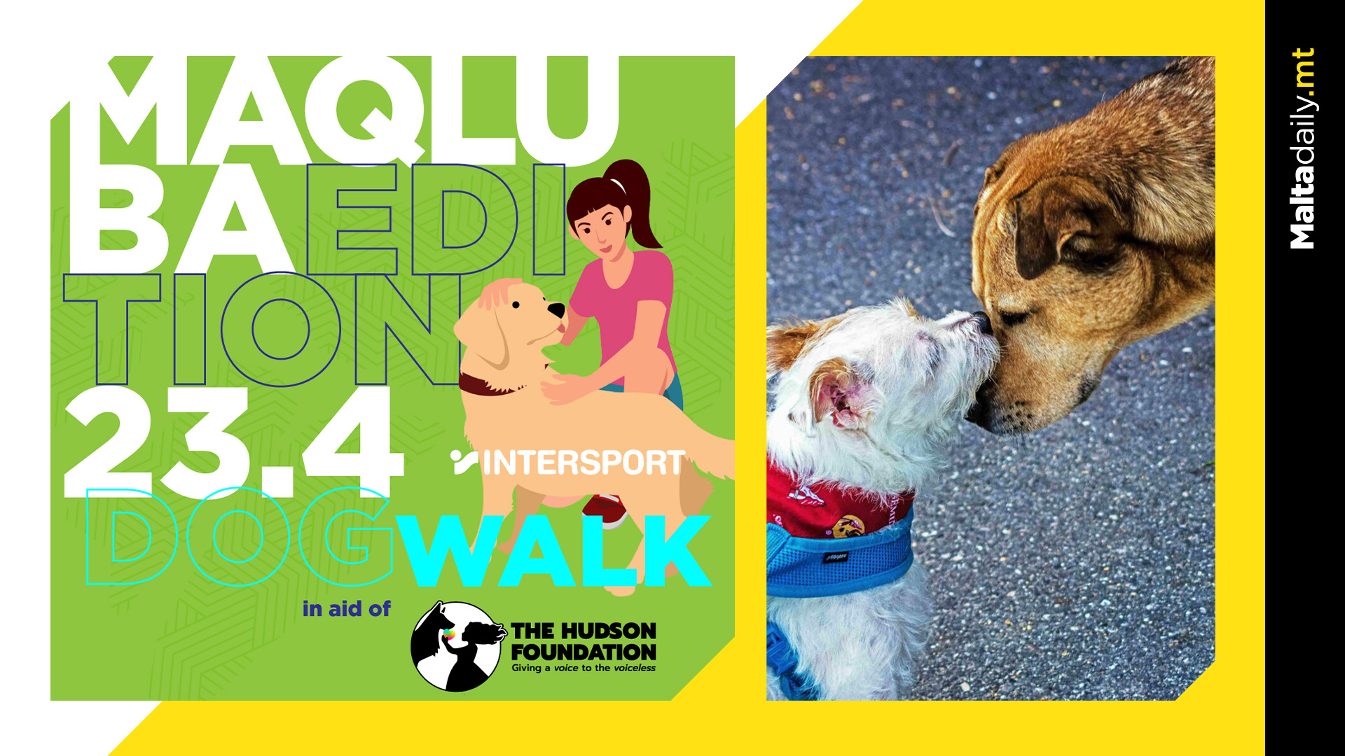 Intersport organising dog walk in aid of Hudson Foundation; all dogs get finishing medal