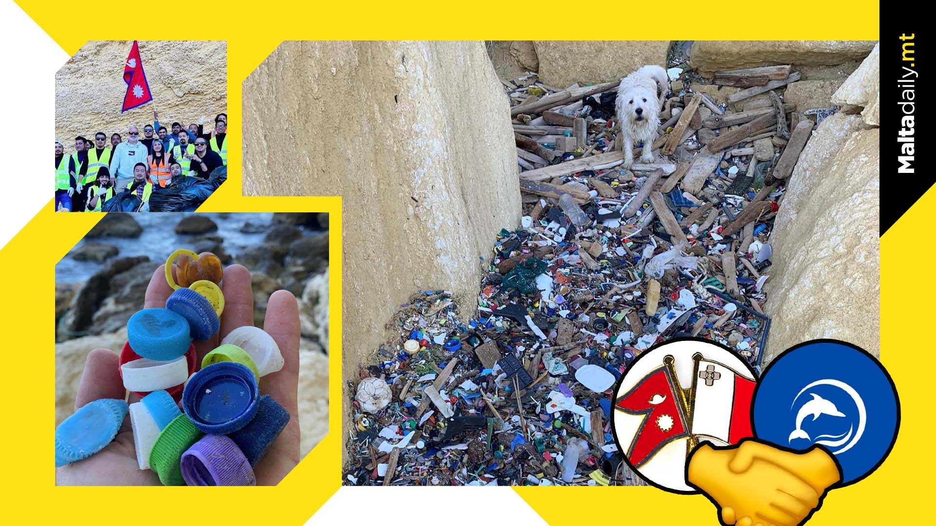 1410KG of plastic and debris collected from Malta's northern coast