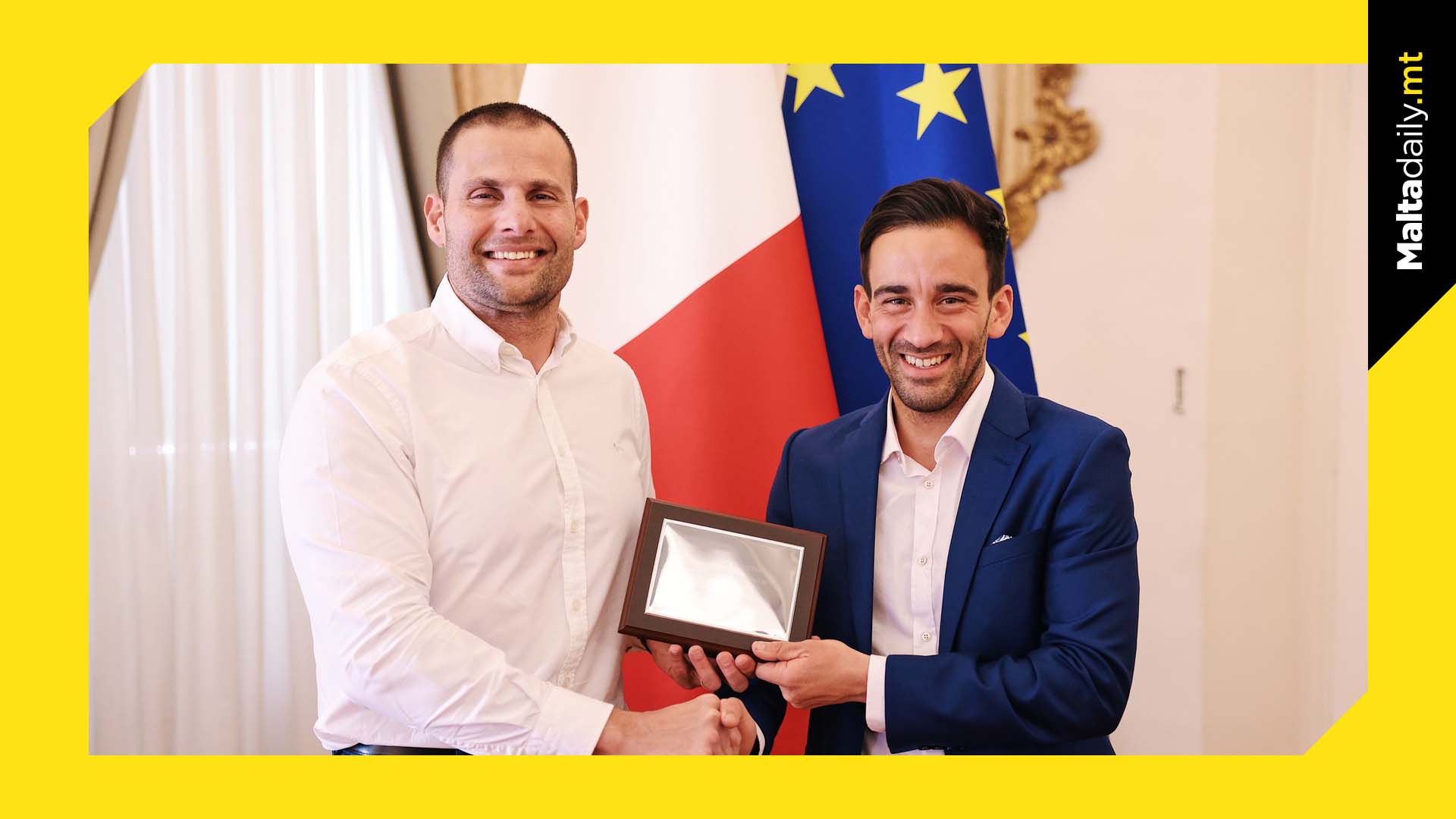 Gianluca Bezzina awarded by Prime Minister for Mużika Mużika win