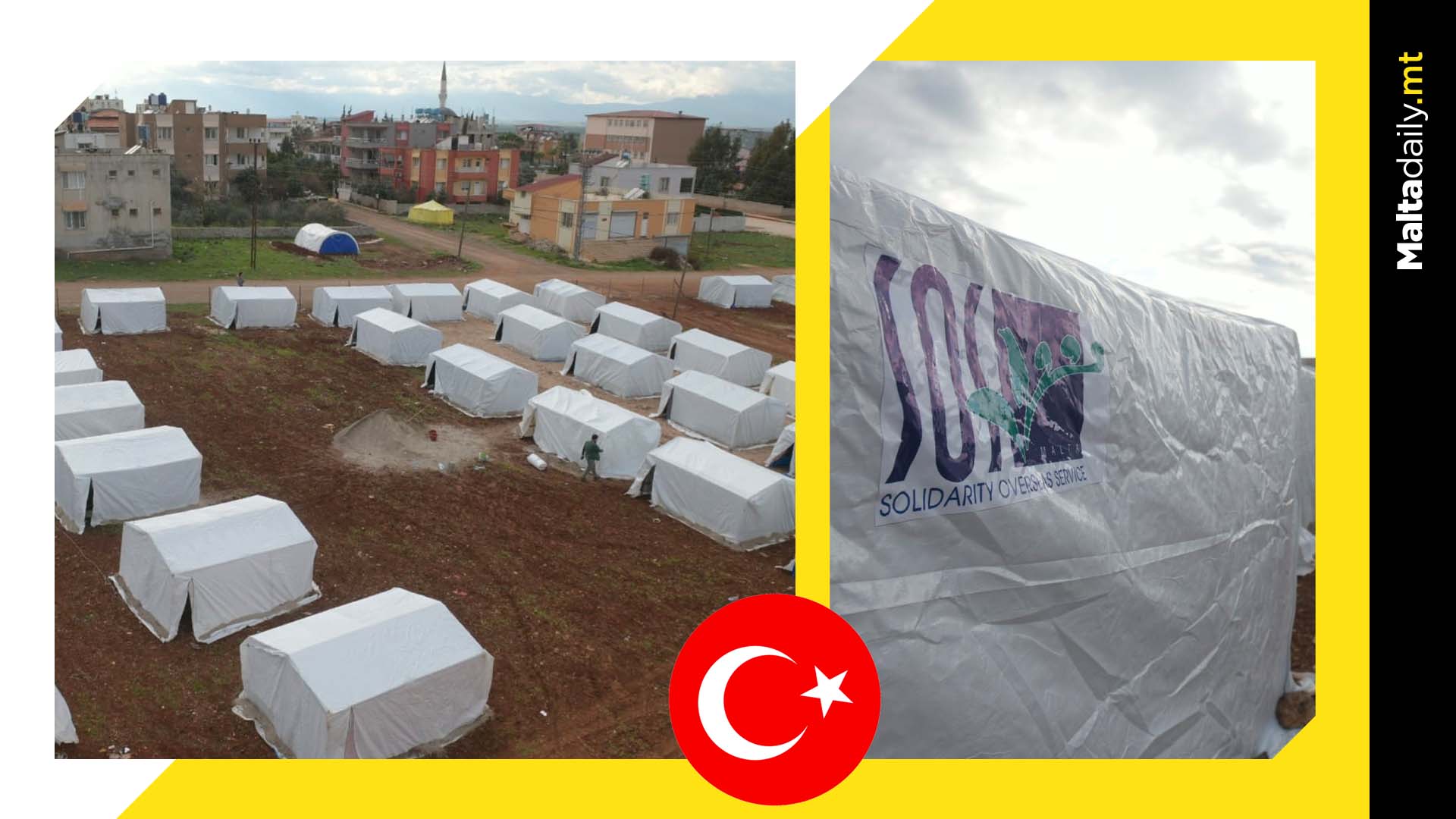 SOS Malta set up 50 tents for Turkey earthquake victims