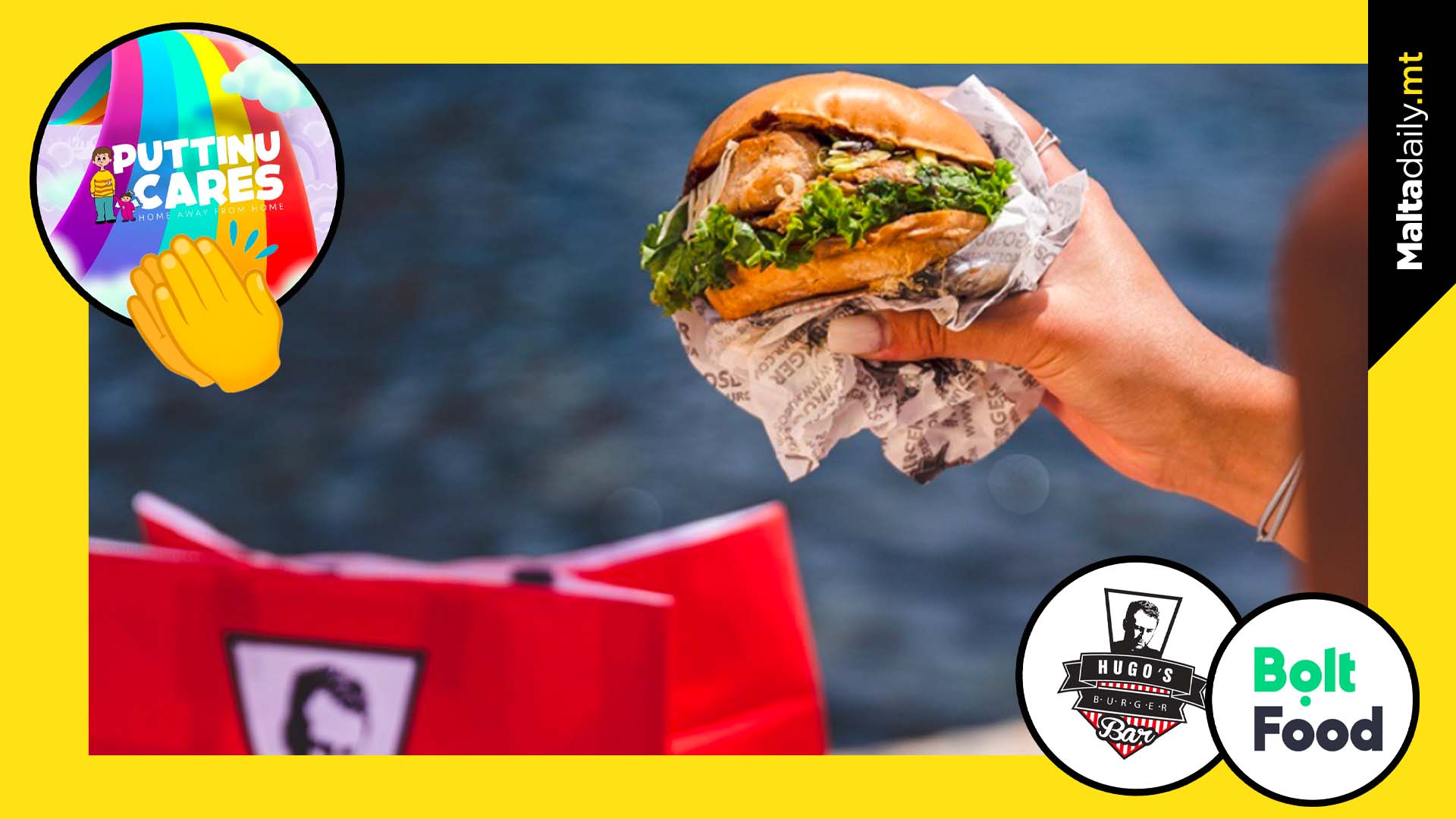€1 to Puttinu for each Bolt Food & Burger Bar order placed on April 6th