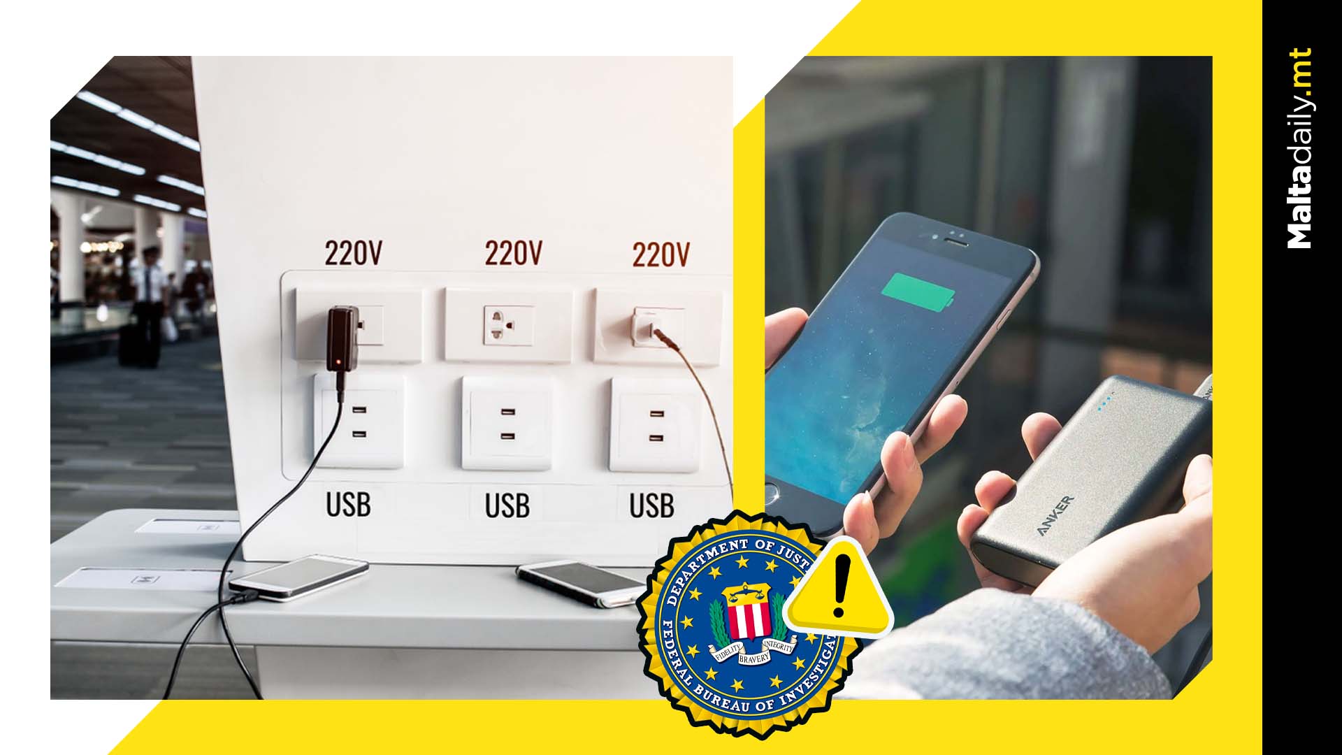 FBI warns against charging phones from public stations
