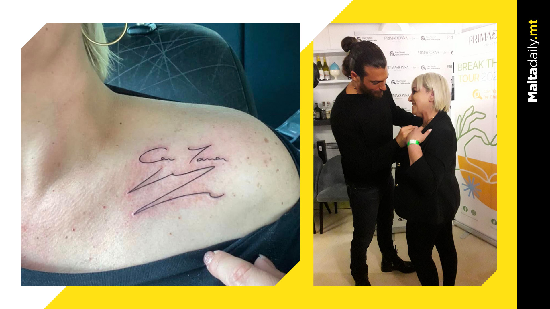 Woman tattoos Can Yaman's signature after meeting Turkish series star
