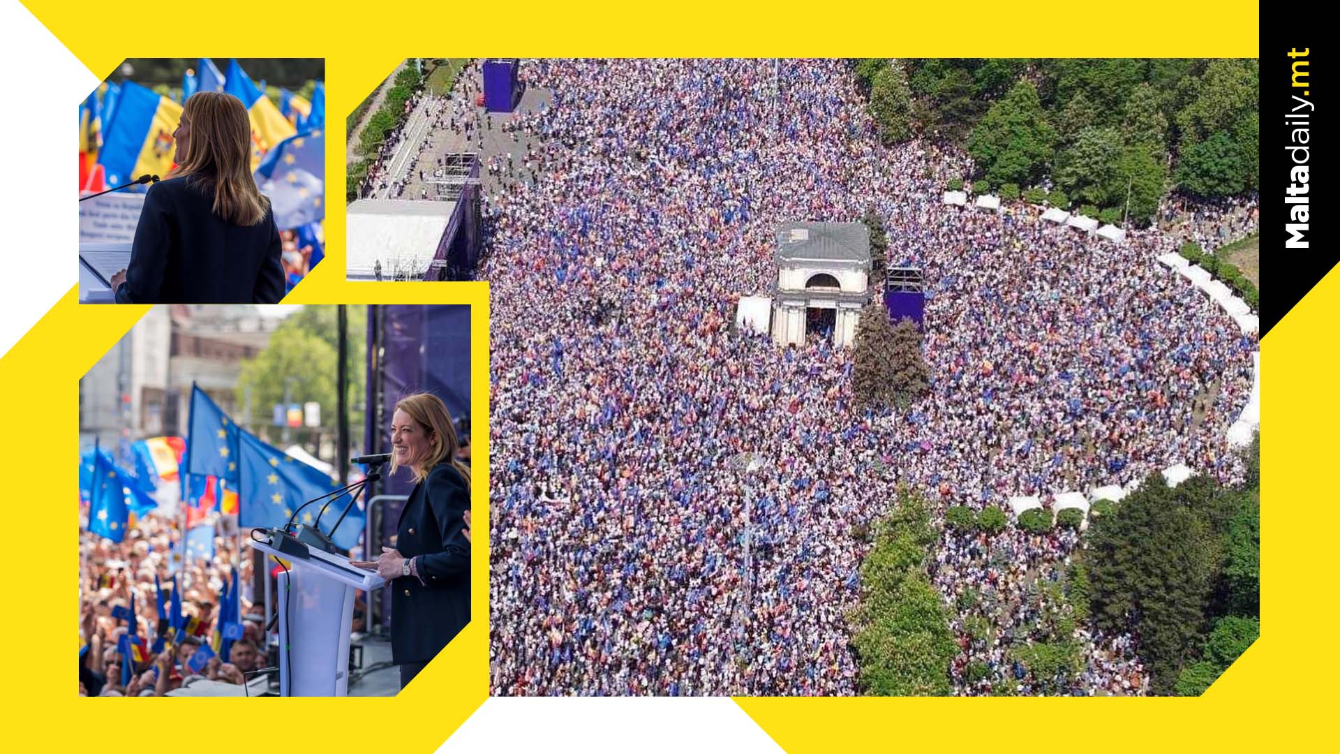 Over 75,000 turn up for Metsola's Moldova speech