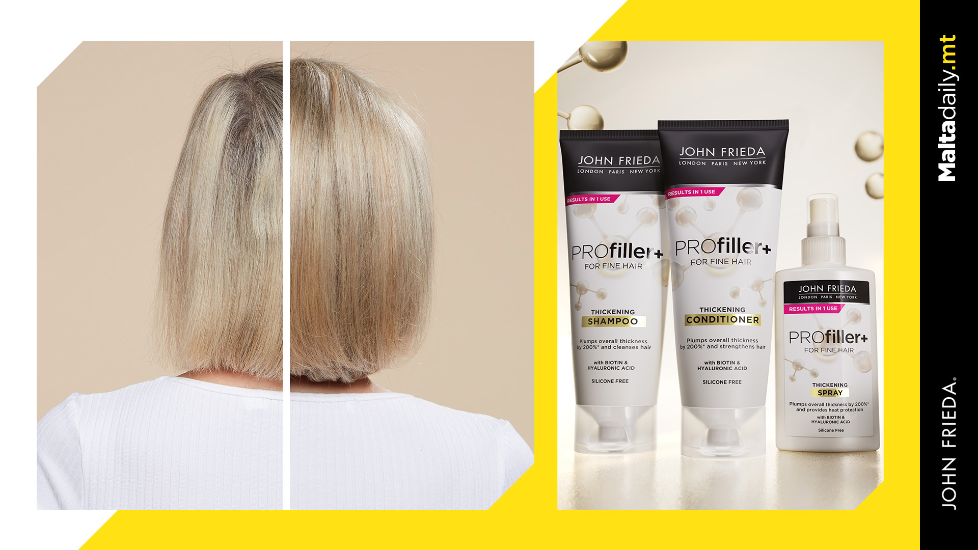 John Frieda launch new PROFiller+ line aimed at thickening hair