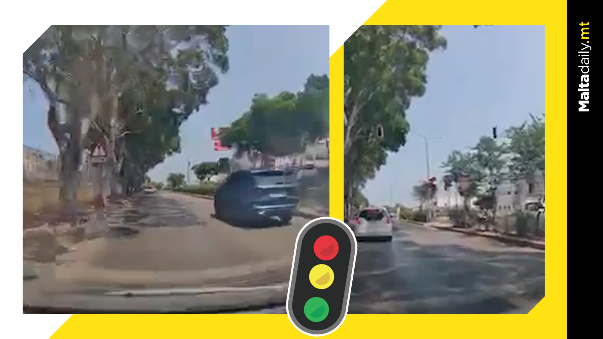 Cab Runs Red Light in Mosta