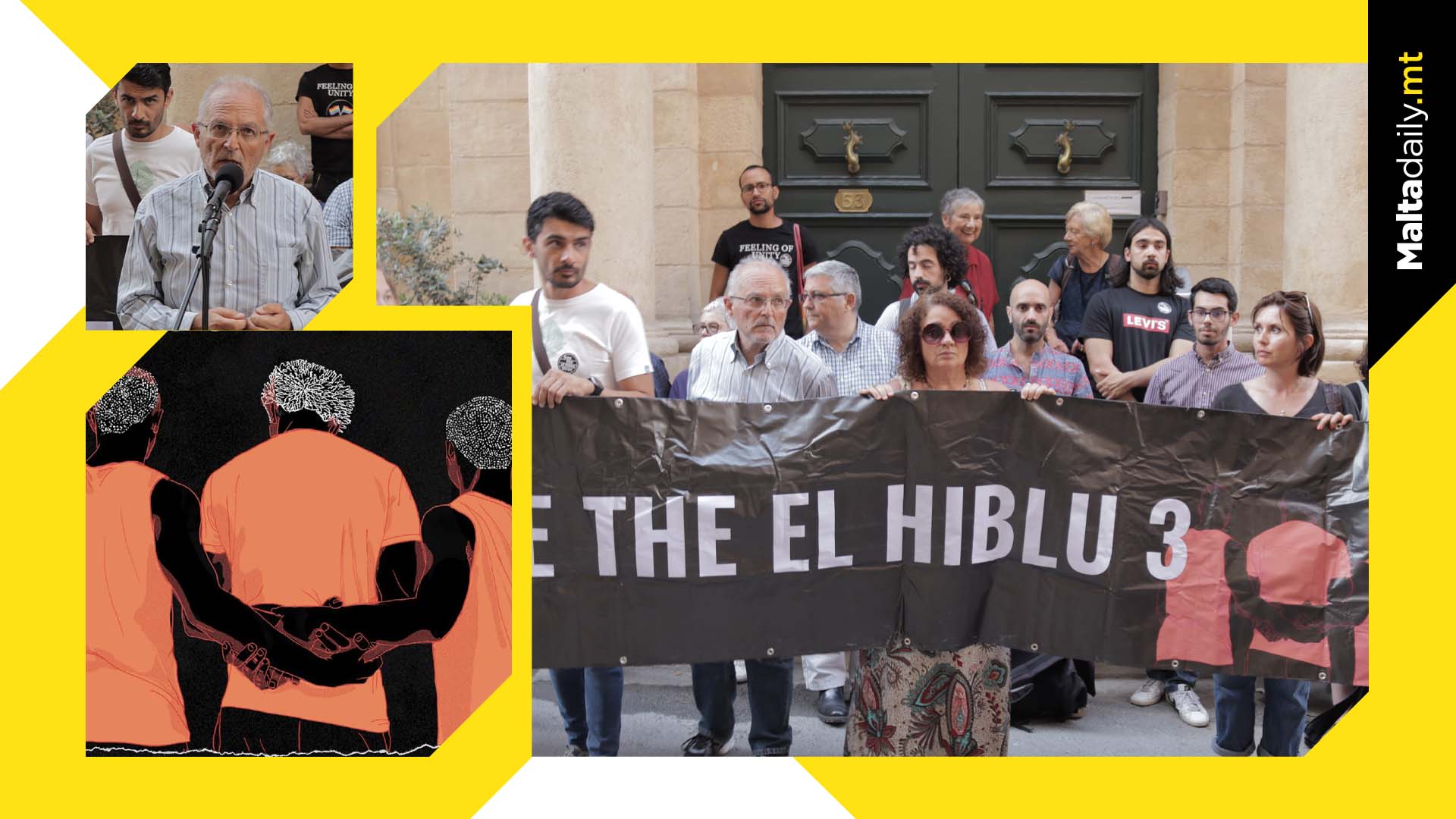 Free El Hiblu 3 protest in front of Attorney General office