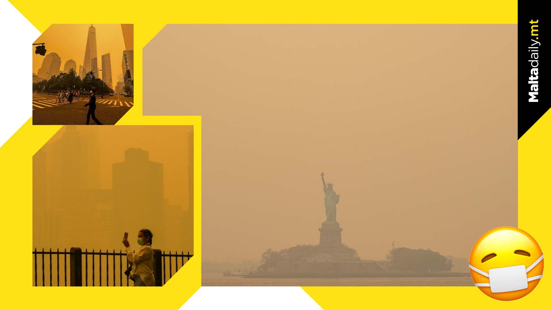 New York sky turns orange due to Canadian wildfire