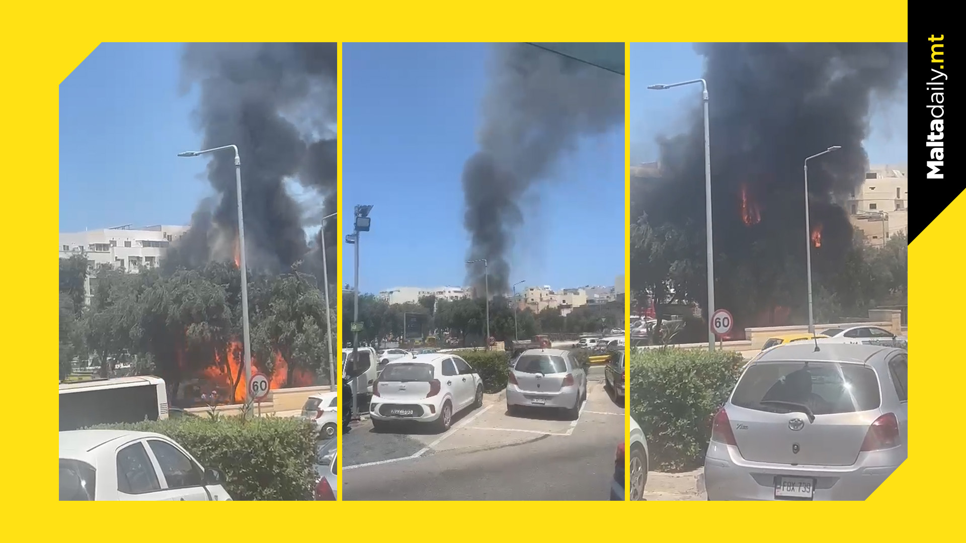 Smoke Cloud Engulfs Qormi After Car Catches Fire