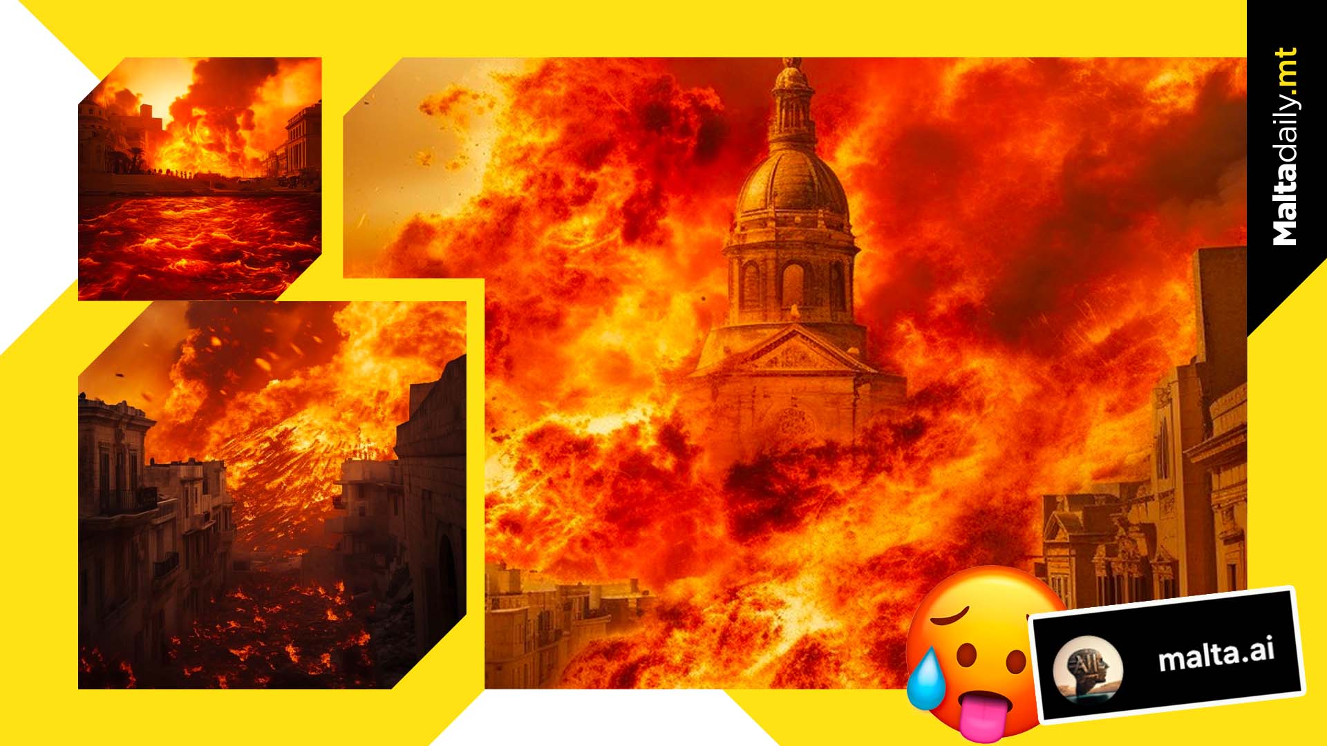 AI Creator Reimagines Malta As A Fiery Inferno
